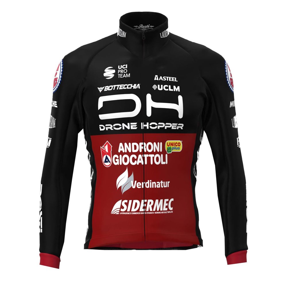 Spring Autumn Sunsreen Thin Pro Team ANDRONI Long Sleeve Cycling Jersey For Men,Breathable Road Bike Shirt Quick Dry Bicycle Clothing (XL)