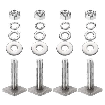 PATIKIL T Slot Bolts M8 x 35mm, 4 Set Square Head T Bolts Roof Rack Stainless Steel T Track Bolts with Nut Washers for Bike Ski Kayak Rack