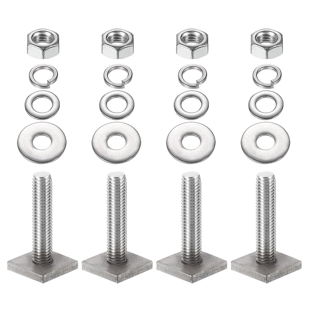 PATIKIL T Slot Bolts M8 x 35mm, 4 Set Square Head T Bolts Roof Rack Stainless Steel T Track Bolts with Nut Washers for Bike Ski Kayak Rack
