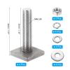PATIKIL T Slot Bolts M8 x 35mm, 4 Set Square Head T Bolts Roof Rack Stainless Steel T Track Bolts with Nut Washers for Bike Ski Kayak Rack view 2
