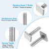 PATIKIL T Slot Bolts M8 x 35mm, 4 Set Square Head T Bolts Roof Rack Stainless Steel T Track Bolts with Nut Washers for Bike Ski Kayak Rack view 3