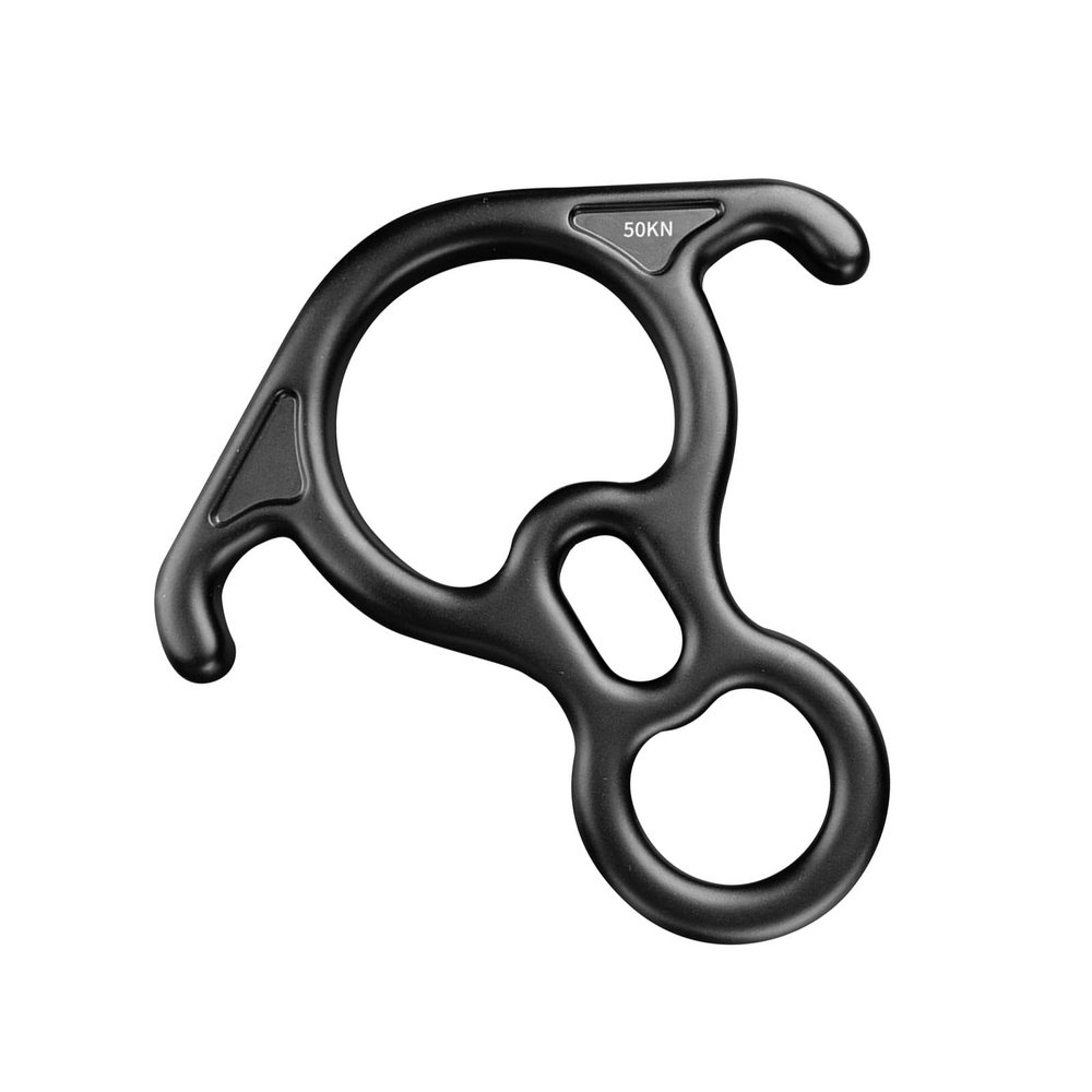 harayaa 50kN 8 Figure Descender Aluminum Alloy Belaying and Rappelling Gear for Outdoor Rope Rappel Peak Mountaineering, Black