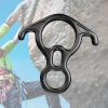harayaa 50kN 8 Figure Descender Aluminum Alloy Belaying and Rappelling Gear for Outdoor Rope Rappel Peak Mountaineering, Black view 3