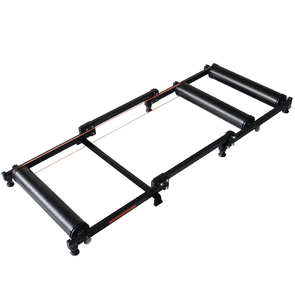 SUZEPER Bike Rollers, Adjustable Bike Trainer Stand, Foldable Indoor Cycling Rack Mountain Bicycle Roller with Resistance for MTB Road Bike Exercise(132x50x10.1cm(52x20x4inch), Black)