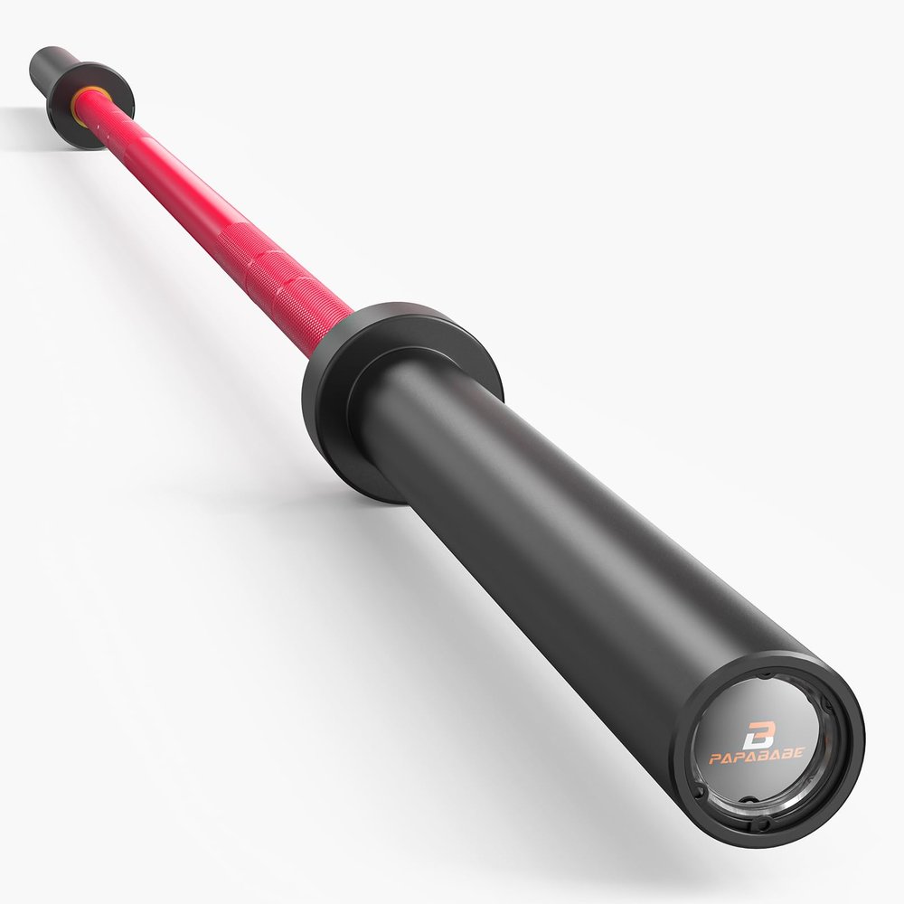 PAPABABE Olympic Barbell 7ft 45LB Cerakote Power Bar, 1500LB Capacity, 2 inch Olympic Sleeves for Heavy-Duty Lifts & Competition Prep