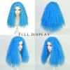 Aicos Long Blue Cosplay Wig for Women Blue Curly Wig for Halloween Costume Party view 2