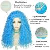 Aicos Long Blue Cosplay Wig for Women Blue Curly Wig for Halloween Costume Party view 3