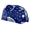2 Pieces Scrub Caps Women Chef Hat Surgical Caps for Beauty Salon Ginkgo Leaves Multicoloured