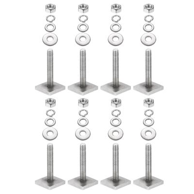 PATIKIL T Slot Bolts M6 x 35mm, 8 Set Square Head T Bolts Roof Rack Stainless Steel T Track Bolts with Nut Washers for Bike Ski Kayak Rack