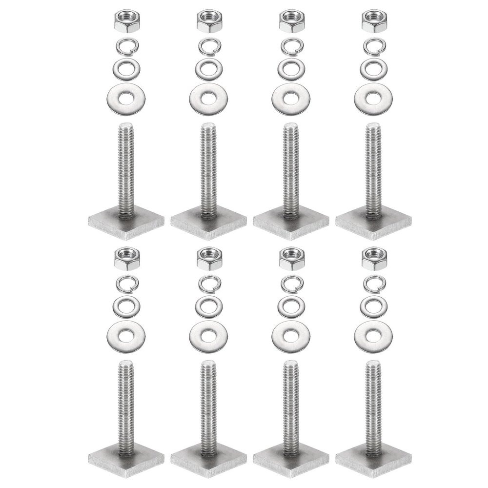 PATIKIL T Slot Bolts M6 x 35mm, 8 Set Square Head T Bolts Roof Rack Stainless Steel T Track Bolts with Nut Washers for Bike Ski Kayak Rack