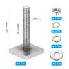 PATIKIL T Slot Bolts M6 x 35mm, 8 Set Square Head T Bolts Roof Rack Stainless Steel T Track Bolts with Nut Washers for Bike Ski Kayak Rack view 2