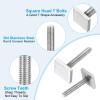 PATIKIL T Slot Bolts M6 x 35mm, 8 Set Square Head T Bolts Roof Rack Stainless Steel T Track Bolts with Nut Washers for Bike Ski Kayak Rack view 3