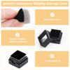 BENECREAT 70Pcs Black Gemstone Display Box, 0.78x0.78x0.63Inch Plastic Transparent Bare Stone Box Square Gem Box with Clear Top Lids for Gems Jewelry Packing view 4