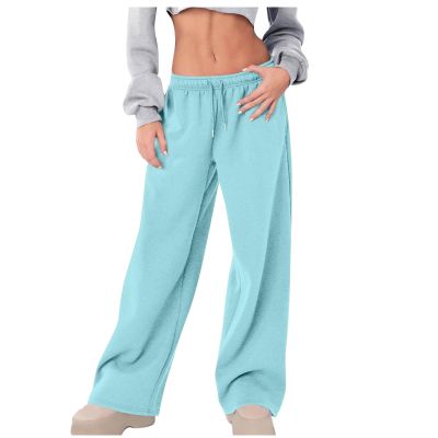 Lastesso Wide Leg Sweatpants Sweatpants for Women Fashion Wide Leg Lounge Sweatpant Baggy Drawstring Low Rise Lounge Workout Jogger with Pockets Sales Today Clearance