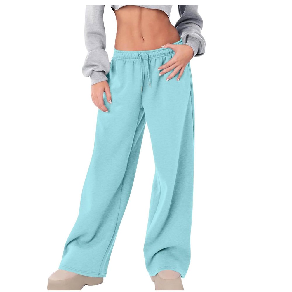 Lastesso Wide Leg Sweatpants Sweatpants for Women Fashion Wide Leg Lounge Sweatpant Baggy Drawstring Low Rise Lounge Workout Jogger with Pockets Sales Today Clearance