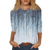 3/4 Length Sleeve Womens Tops 2026 Spring Summer Clothing for Women Plus Size Shirts for Women 3/4 Sleeve Tops Crew Ncek Floral Print Trendy Causal Blouse A12 Dark Blue M view 1