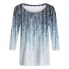 3/4 Length Sleeve Womens Tops 2026 Spring Summer Clothing for Women Plus Size Shirts for Women 3/4 Sleeve Tops Crew Ncek Floral Print Trendy Causal Blouse A12 Dark Blue M view 2