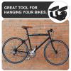 Happyyami 1set Bicycle Wall Mount Hanger Heavy Duty Bike Storage Rack for Road Mountain Bikes Easy to Install Space-Saving for Garage and Indoor Use view 4