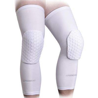 Legendfit Basketball Long Knee Pads for Kids Youth Adults Padded Compression Leg Sleeves Sports Protector for Volleyball Football 1 Pair