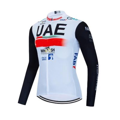 2023 Winter Thermal Fleece Warmer Pro Team UAE Long Sleeve Cycling Jersey For Men,Quick-Dry Road Bike Jacket Bicycle Clothing (2XL)