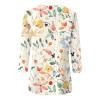 3/4 Length Sleeve Womens Tops 2026 Spring Summer Clothing for Women Plus Size Shirts for Women 3/4 Sleeve Tops Crew Ncek Floral Print Trendy Causal Blouse A11 Beige S view 4