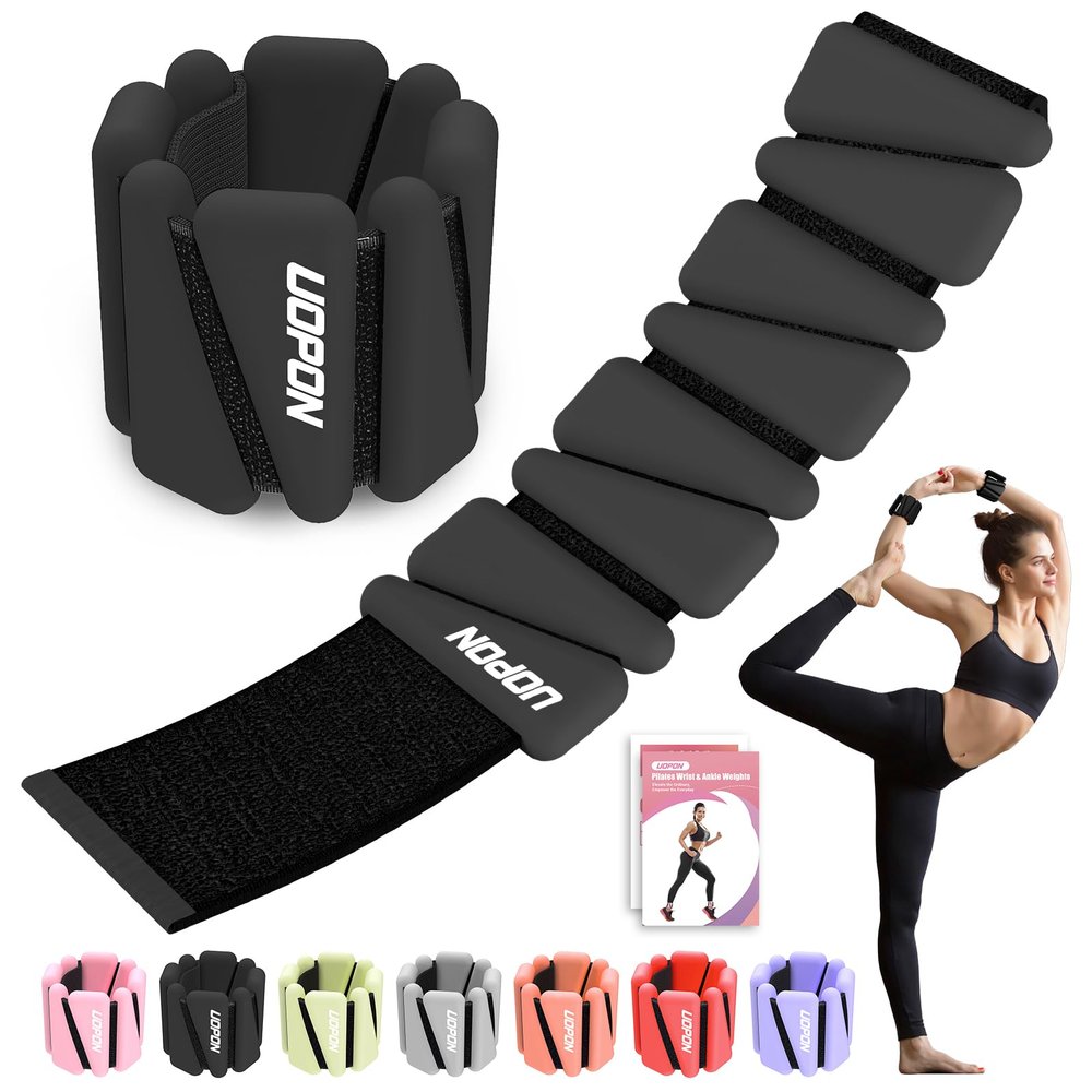 Wrist Ankle Weights for Women Set of 2, Adjustable Silicone Weighted Bangles, Wearable Ultra-durable Strips Weight Bracelet 4 lbs for Yoga, Pilates, Barre, Walking, Arm & Leg Workout