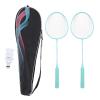 Badminton Racquet Set, 2 Player Badminton Set High Value Sponge Handle Lightweight with 1 Carry Bag 3 Shuttlecocks Portable Racket (Mint Green view 3