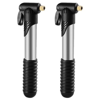 INOOMP 2pcs Portable Mini Bike Pump, Aluminium Bicycle Air Pump, Lightweight Bike Pump Multifunctional Air Pump for Mountain Bikes Road Bikes Basketballs Footballs