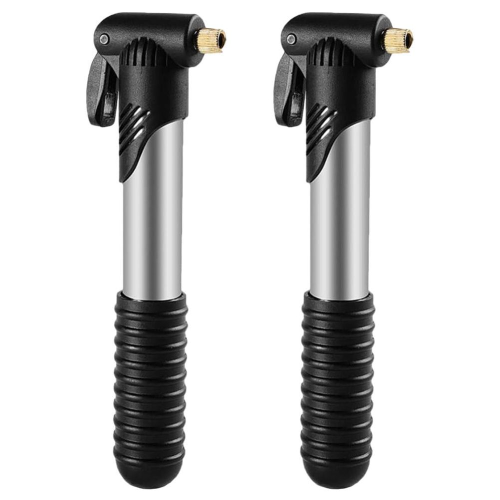 INOOMP 2pcs Portable Mini Bike Pump, Aluminium Bicycle Air Pump, Lightweight Bike Pump Multifunctional Air Pump for Mountain Bikes Road Bikes Basketballs Footballs