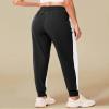 addigi Women's Joggers Pants with Zipper Pockets High Waisted Athletic Drawstring Lightweight Sweatpants for Women Workout Lounge Black White Medium view 2