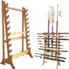 Wooden Vertical Sword Display Stand Holder,10-Layer Floor Standing Integrated sword holder,Adjustable Display Hanger sword stand,Large Multilayer Swords Rack Floor Standing Martial Arts Sword Hangers view 1
