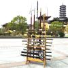 Wooden Vertical Sword Display Stand Holder,10-Layer Floor Standing Integrated sword holder,Adjustable Display Hanger sword stand,Large Multilayer Swords Rack Floor Standing Martial Arts Sword Hangers view 3