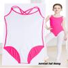 Daydance Lined Hot Pink Ballet Leotards for Girls, Spaghetti Straps Dance Wear for Training, Practice, Performance view 4