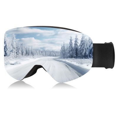 RIGWARL Ski Goggles, Interchangeable Lens Anti-Fog Snow Goggles, 100% UV Protection OTG Snowboard Goggles for Men Women Adult