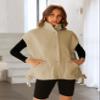 GTLIAE Womens Sherpa Fleece Vest Oversized Sleeveless Jacket Casual Outerwear Gilet with Pockets(Khaki-L) view 2