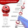 BUCKLOS 1-1/8 Bike Headset Threadless 44-50.6mm Red & 35mm Mountain Bike Stem MTB 31.8mm CNC Short Stems & 11PCS Carbon Fiber Shiny Spacer view 2