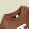 Socutebabe Newborn Baby Football Outfit Football Long Sleeve Romper Jumpsuit One Piece Hooded Bodysuit Fall Clothes 0-18M (football-Coffee, 3-6 Months) view 4