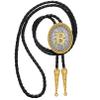 Western Initial Letter Bolo Tie for Men, Cowboy Rodeo ABCD to Z Leather Necklace, Cowgirl Western Accessory for Women (B)