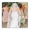 Foyte Cathedral Wedding Veil Long Pearl Veil 1 Tier Bridal Long Tulle Chapel Pearl Veils for Women and Brides view 1