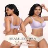Wireless Bras for Women Lace V Neck No Underwire Push Up Bra Seamless Braslettes Supportive Full Coverage Plus Size Everyday Bras (Purple,Medium) view 4