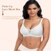 Wireless Bras for Women Lace V Neck No Underwire Push Up Bra Seamless Braslettes Supportive Full Coverage Plus Size Everyday Bras (White,2X-Large) view 2