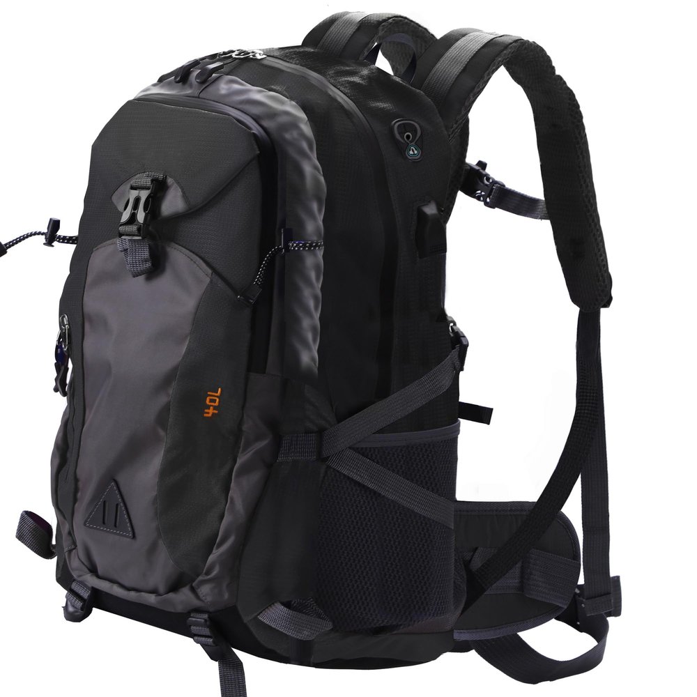 Alitifiy 40L Hiking Backpack, Lightweight Travel Daypack for Men Women Camping Trekking Outdoor, Black