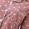 Womens Soft Sexy Pajama Sets,2c ounge Set Polka Dot Print Buttons Long Sleeve Loungewear Set Sleepwear (Pink, M) view 3
