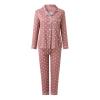 Womens Soft Sexy Pajama Sets,2c ounge Set Polka Dot Print Buttons Long Sleeve Loungewear Set Sleepwear (Pink, M) view 4
