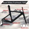 HWEVDHJ 700c Road Bike Frameset Carbon Fiber Frameset 49/51/54/57CM Disc Brake Breaking Wind Racing Frame 100/120mm Internal Routing with Fork(54cm) view 3