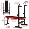 Reddit Folding Adjustable Weight Bench with Barbell Rack, Multi-Function Workout Bench for Home Gym - 48.27" x 25.61" x 44.72" (Red) view 2