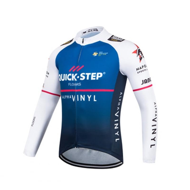 2023 Winter Thermal Fleece Warmer Pro Team Quick Step Long Sleeve Cycling Jersey For Men,Quick-Dry Road Bike Jacket Bicycle Clothing (5XL)