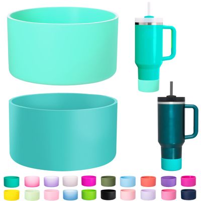 2-Pack Silicone Boot for Stanley 30 40 OZ Cup, Boots for Stanley Cup Accessories, Non-Slip Tumbler Bottom Protector Cover, Noise Reduction Protective Sleeve for Quencher H2.0 / IceFlow 30oz 20oz
