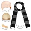 MEEZY 4 Pcs Cosplay Costume Accessories Adults, Black Gray Striped Scarf with Nose Bald Cap for Men Halloween Cosplay Party Dress Up view 3