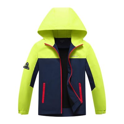 MGEOY Boys Girls Rain Jackets Lightweight Waterproof Hooded Raincoats Windbreakers for Kids 4-14Y
